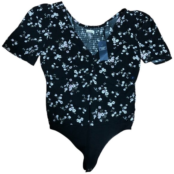 NWT Abercrombie & Fitch Floral V-Neck Bodysuit - Picture 3 of 7